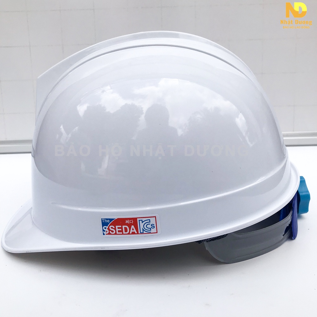 Mũ bảo hộ lao động khóa vặn lót xốp màu trắng cam xanh đỏ vàng HPS1, Nón bảo hộ lao động Nhật Dương kiểu sseda