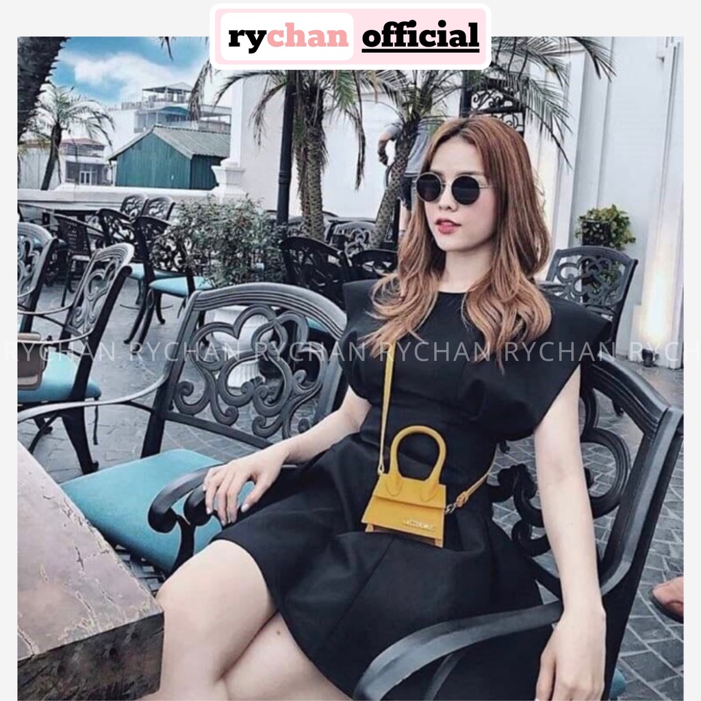 Đầm Váy Nữ Dự Tiệc Dáng Xòe Cổ Tròn Tay Bèo Chiết Eo Cực Đẹp, Đầm Nữ Đi Chơi Hotgir Màu Đen Nude[ẢNH THẬT CUỐI] - DX9868