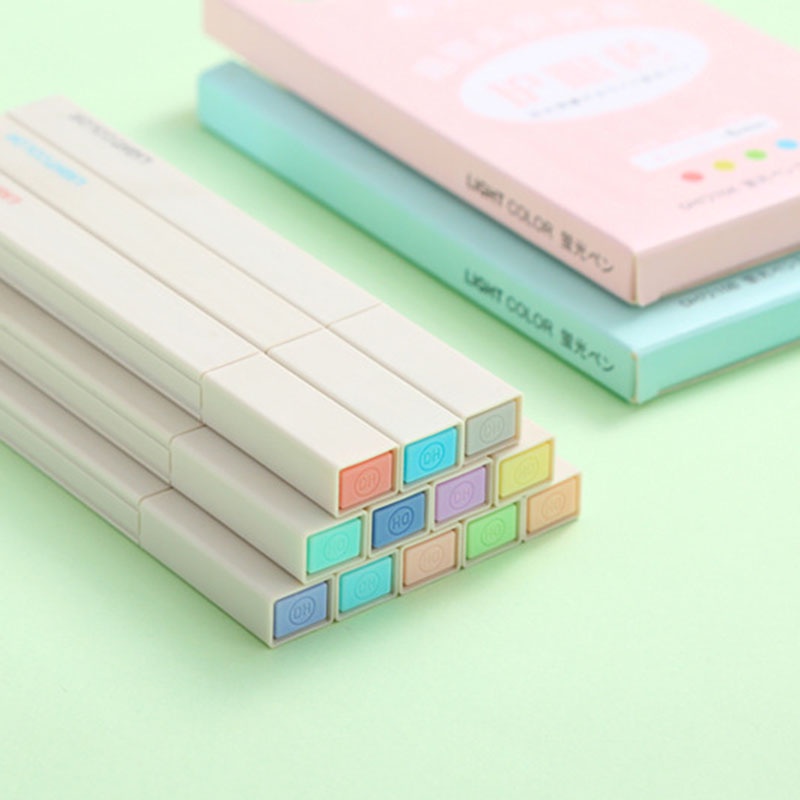 Bộ 6 Bút Đánh Dấu Đầu Mềm Nhiều Màu Sắc Có Sức Chứa Lớn Gồm 6 Màu Để Lựa Chọn