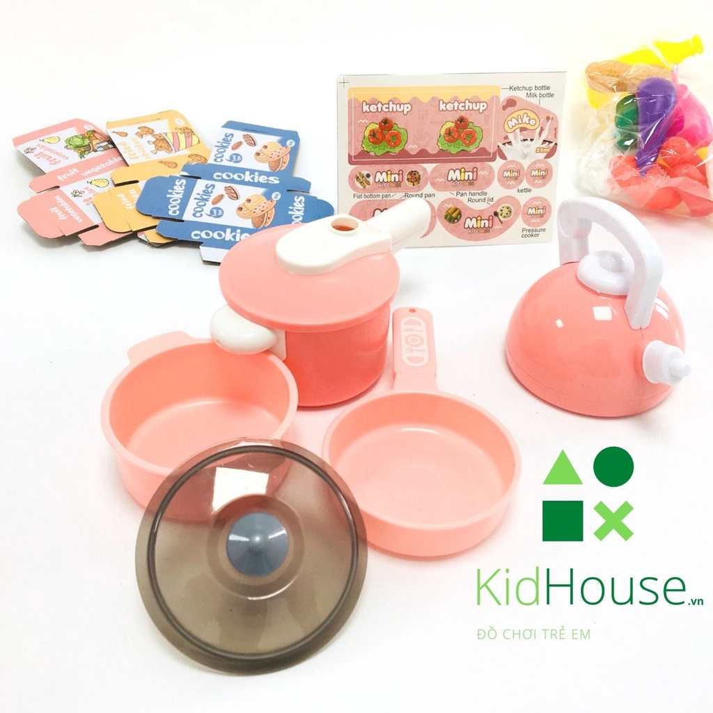 Bộ đồ chơi nấu ăn mini đồ chơi nhà bếp set 36 chi tiết dành cho bé giúp bé phát triển tư duy thương hiệu Kidhouse.vn