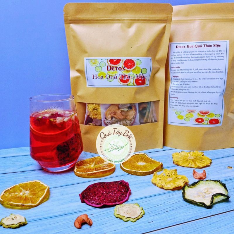 Trà DETOX Hoa quả Giảm cân giữ dáng Thanh lọc cơ thể - Trà Hoa quả MIX hoa thảo mộc