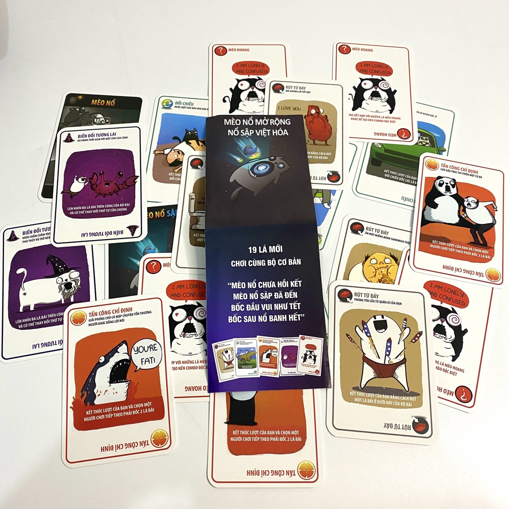 Combo mèo Nổ exploding và đầy đủ 5 bản mèo nổ mở rộng TOP BOARDGAME   việt hóa - All in One