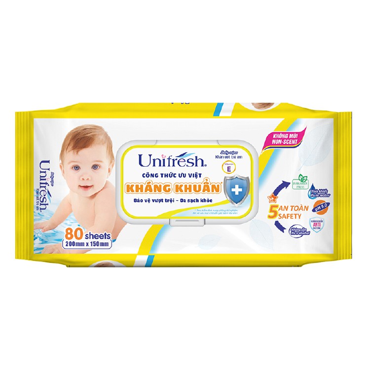 Khăn Ướt UniFresh Vitamin E 80 miếng