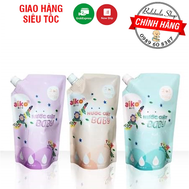 Nước giặt xả 2in1 AIKO an toàn cho bé - Túi 600g