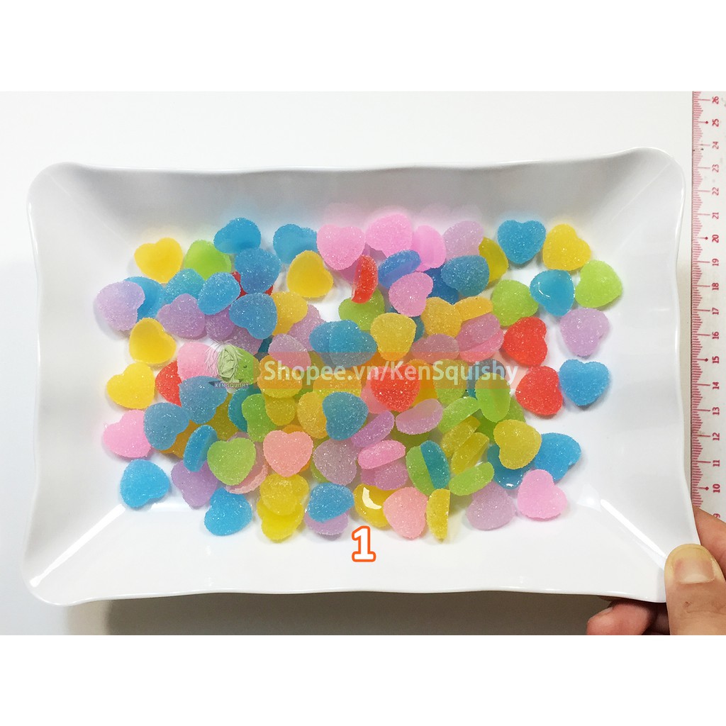 Mô Hình Kẹo Mềm Ngôi sao/Trái Tim Nguyên Liệu Làm Trang Trí Slime