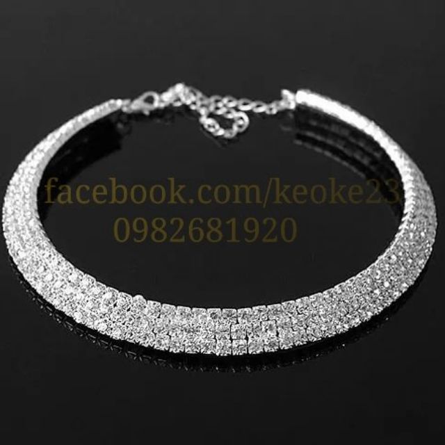 Vòng cổ kiềng đính hạt đá