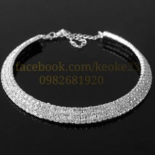 Vòng cổ kiềng đính hạt đá