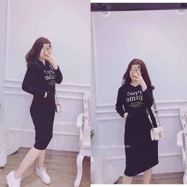 Váy hoodie chữ