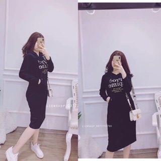 Váy hoodie chữ