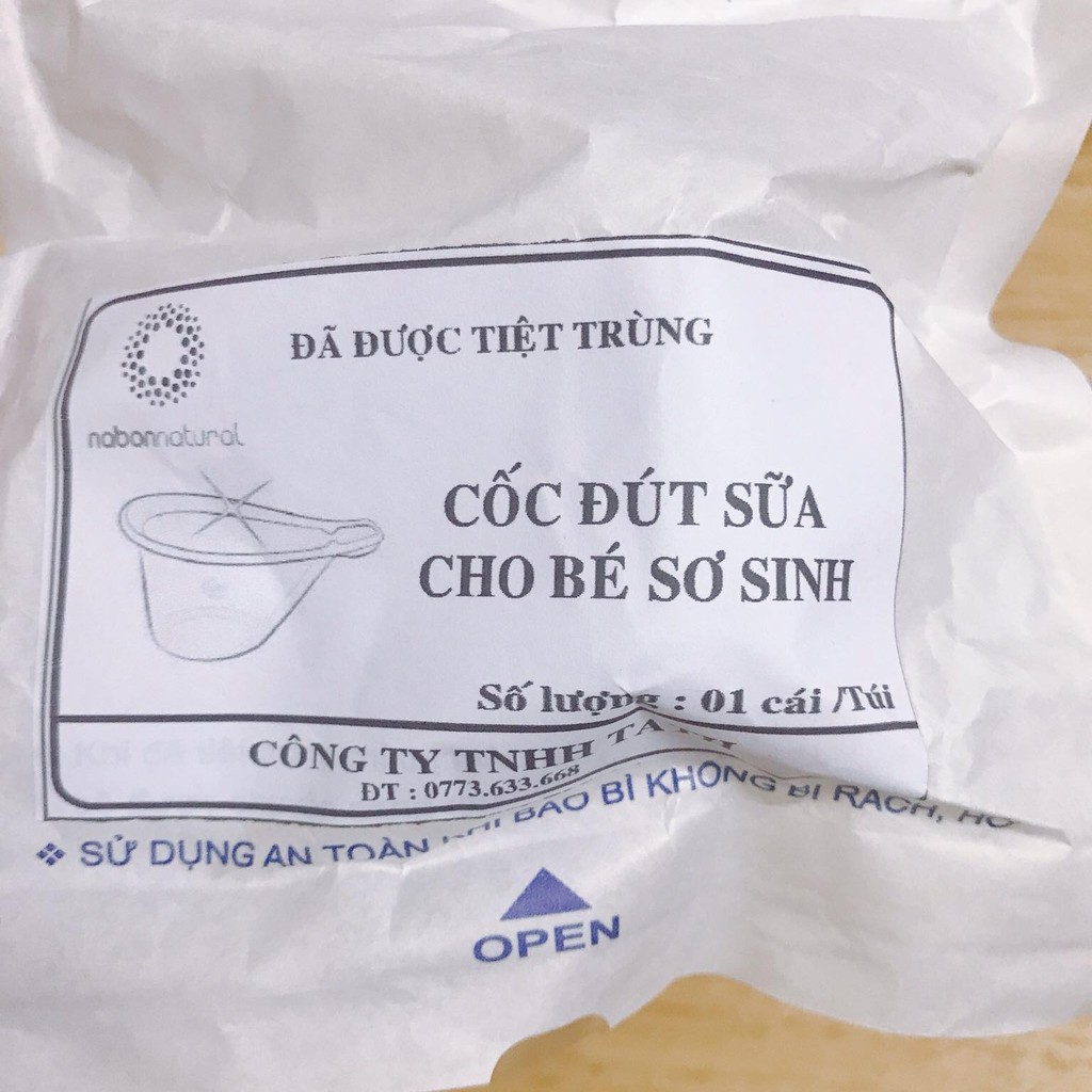 Cốc đút sữa cho trẻ sơ sinh, đã tiệt trùng Nabon Natural