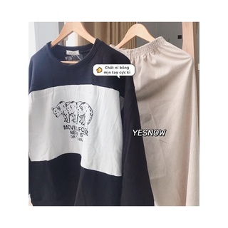 Bộ nỉ thu đông never stop 💓 bộ nỉ dài tay mùa đông 💓 set bộ nỉ dài-sét áo nỉ đen có in hình