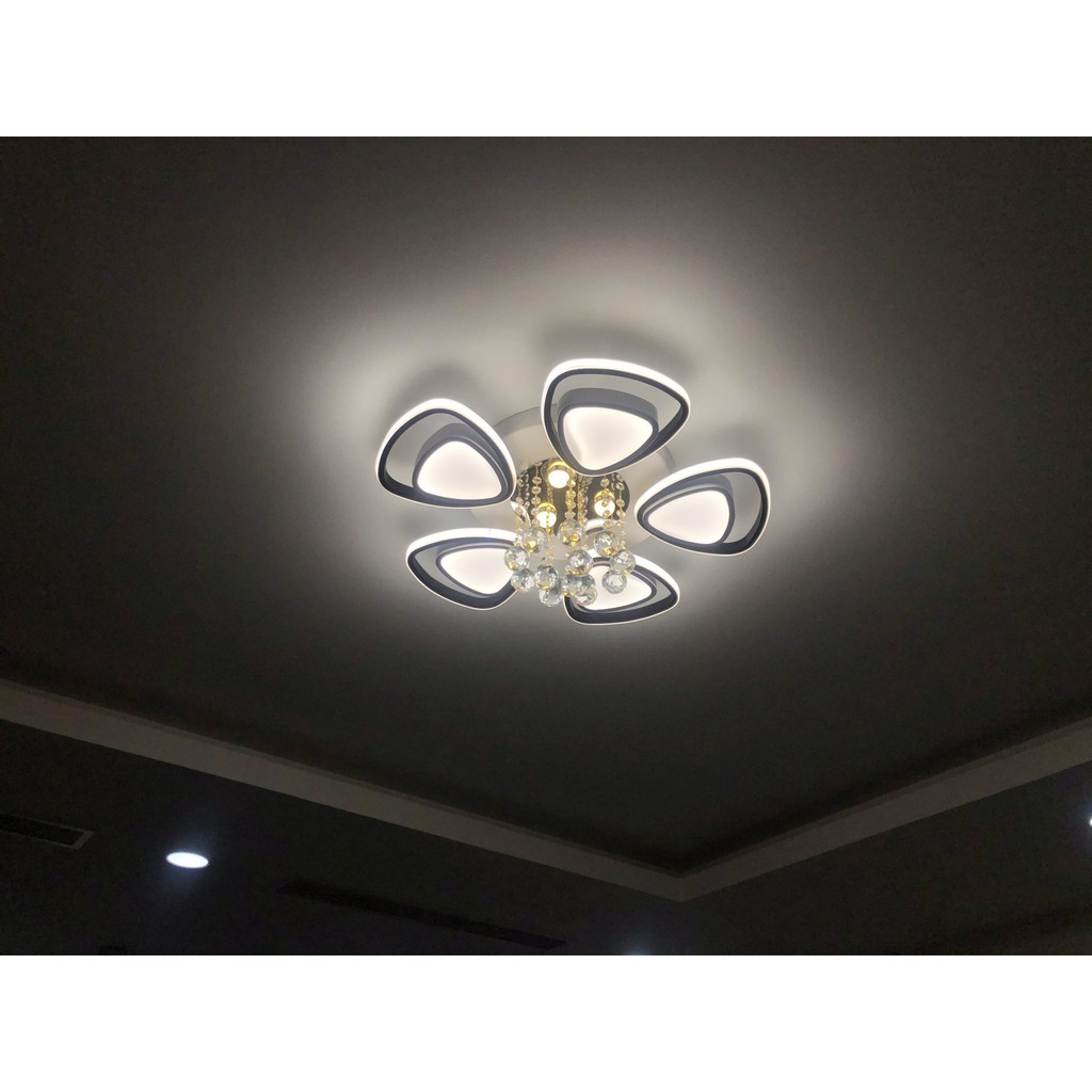 Đèn Ốp trần phòng khách, đèn LED trang trí 5 CÁNH phale tăng chỉnh sáng hiện đại có 3 chế độ sáng kèm điểu khiển từ xa