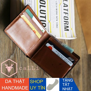 [XẢ KHO 3 NGÀY] ví nam handmade, tặng tất Nhật