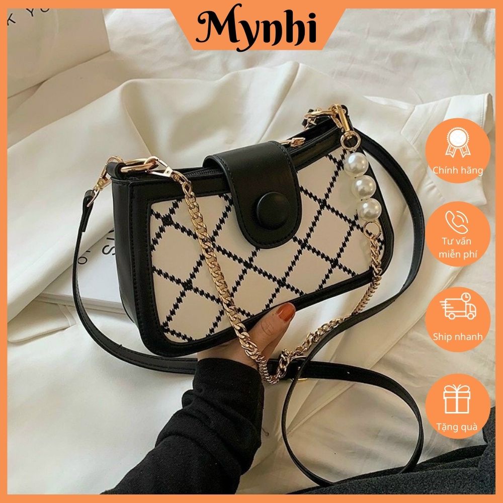 Túi xách nữ đeo chéo đeo vai phối dây xích quai ngọc SMN192 SHOPMYNHI