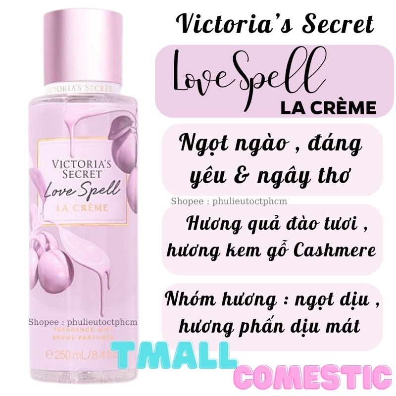 Xịt thơm body Victoria's secret bảng mùi LA CREME+ Các mùi HOT SELLER
