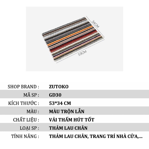 Thảm lau chân chống trượt nhà bếp nhà tắm thấm nước GD30