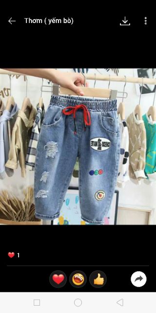 Quần jeans dây rút cho bé 10-22kg