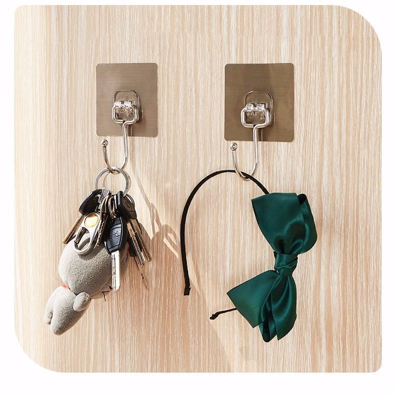 Combo 10 Móc Dán Kèm Móc Inox Treo Đồ Đa Năng Dán Tường Nhà Tắm Nhà Bếp
