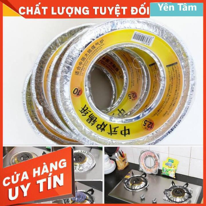 [XẢ KHO+FREE SHIP] Giấy Bạc Combo 10 Miếng Giấy Bạc Lót Bếp Ga Hình Tròn tiện dụng