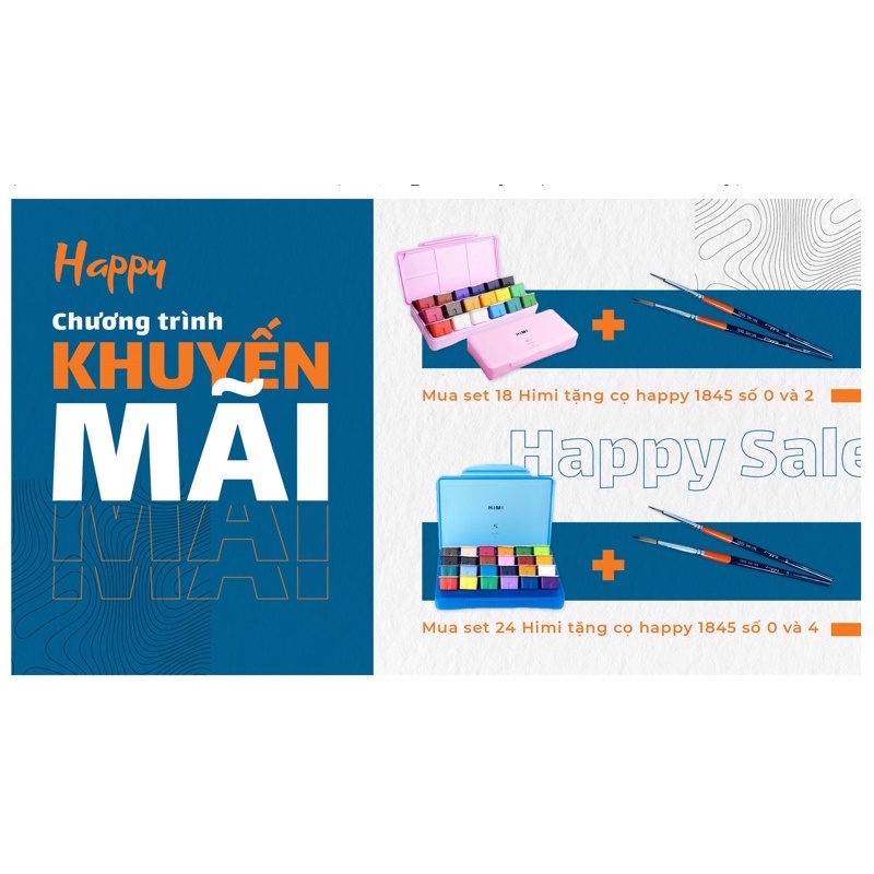 HPMàu HiMi dạng thạch bộ 18/24 mầu - Chính hãng- Tặng kèm bút tỉa Martol/happy