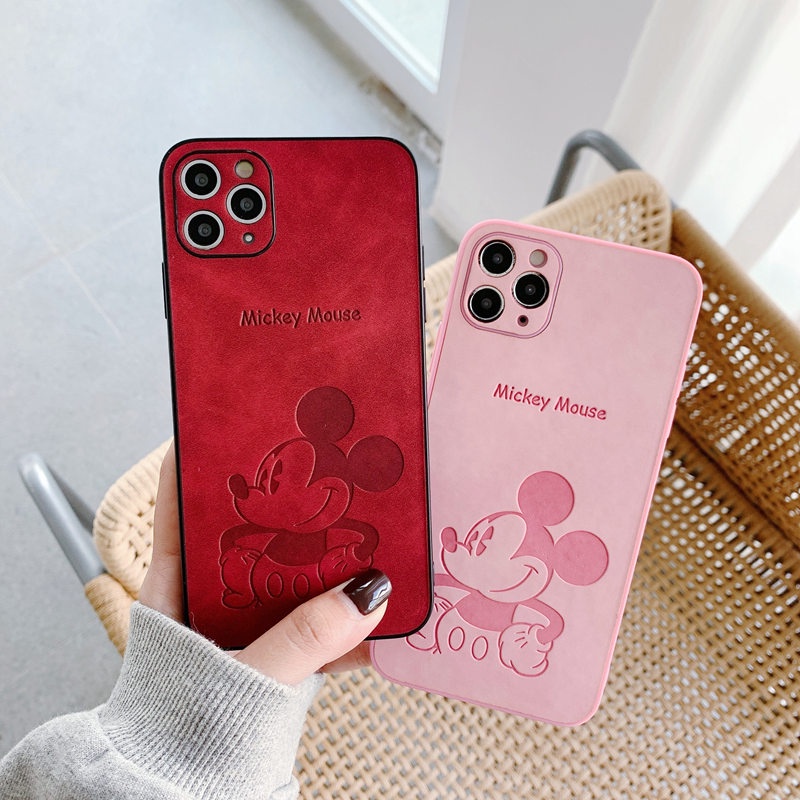 Ốp Điện Thoại Da Mềm Chống Rơi Hình Chuột Mickey Thời Trang Cho iPhone 11 12 13 Pro Max 7 8 SE 2020 X XS XR Max 12Mini 13