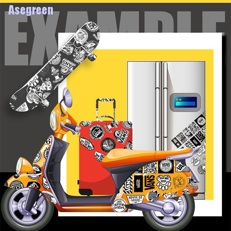 Set 50 Hình Dán Trang Trí Họa Tiết graffiti Trắng Đen Cá Tính