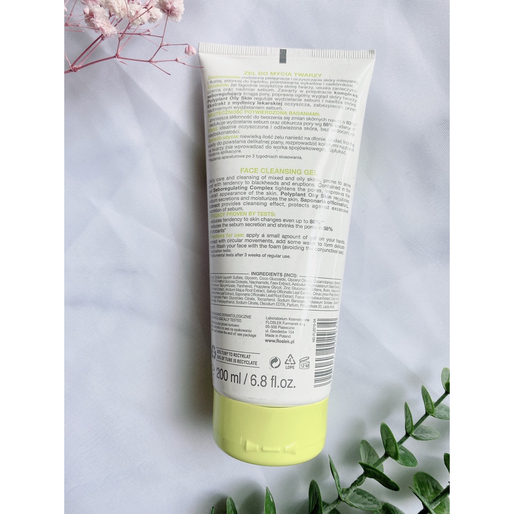 Sữa Rửa Mặt Floslek Anti Acne Face Cleansing Gel Cho Da Dầu Mụn Trứng Cá, Ngừa Khuẩn - 200ml