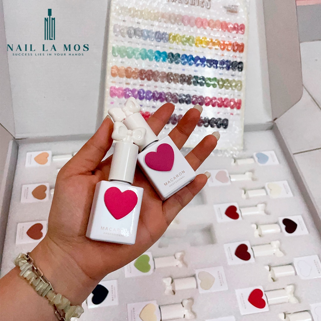Set sơn gel Macaron chính hãng 58 màu - Sơn móng tay làm nail Hàn Quốc, chất gel đậm đặc