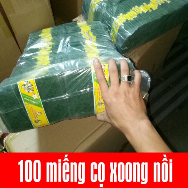 Miếng cọ xoong nồi ,Giẻ xanh cọ xoong nồi 100miếng/1 bịch