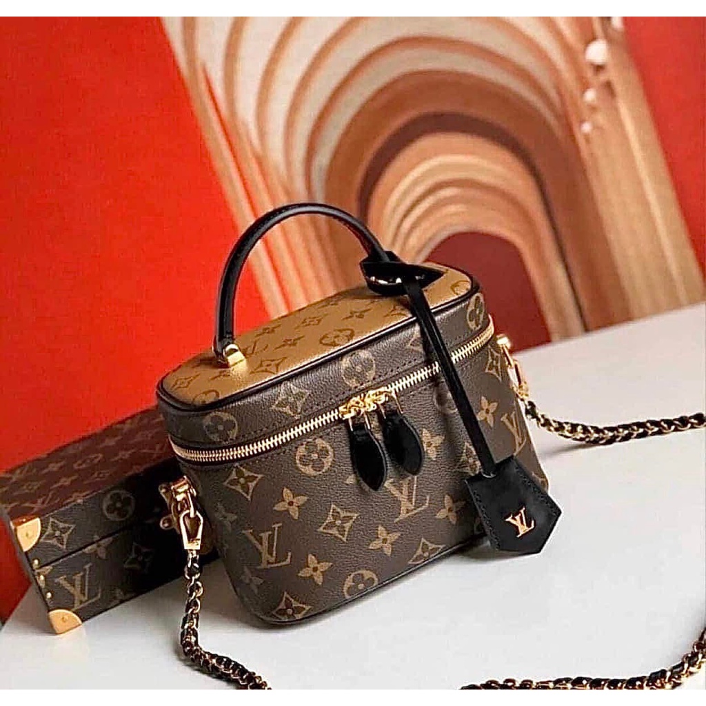 Túi đeo chéo cặp lồng lv siêu xinh, tặng kèm khăn lụa