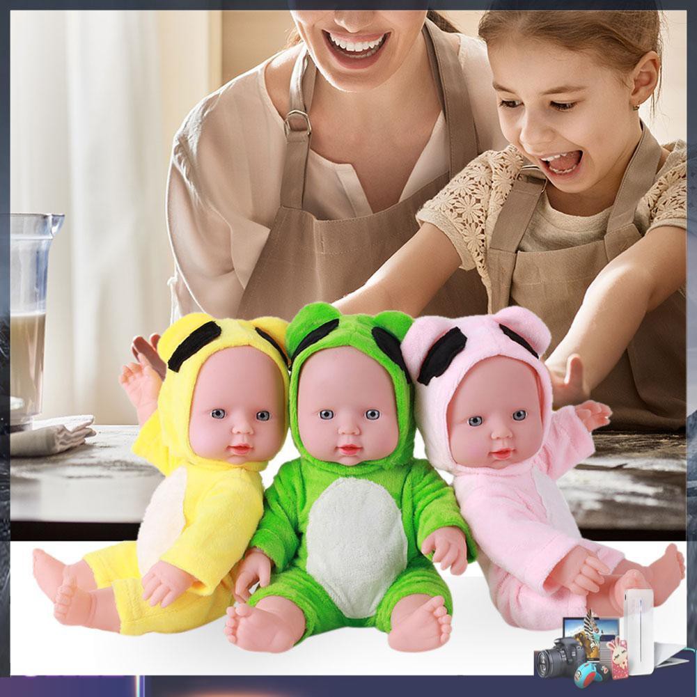 Búp bê em bé mặc đồ hình động vật bằng vinyl mềm 30cm