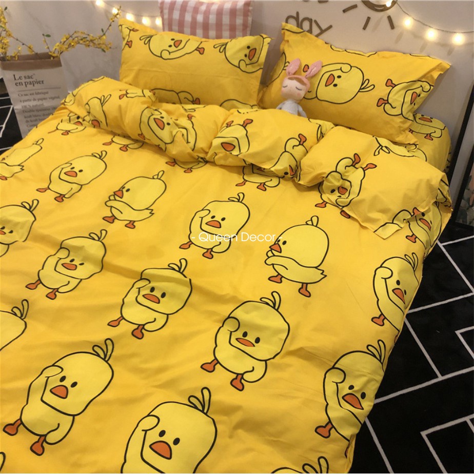 Bộ Chăn Ga Gối, Ga Giường Cotton Poly Set 5 Món Cute M2, M6, M8, 2M2, Miễn Phí Bo Chun Drap Giường - Queen Decor | BigBuy360 - bigbuy360.vn