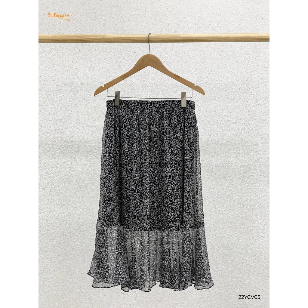 Chân váy voan hoa 2 tầng BIGSIZE (55kg đến 95kg) - 22YCV05 - [BU Bigsize Young]
