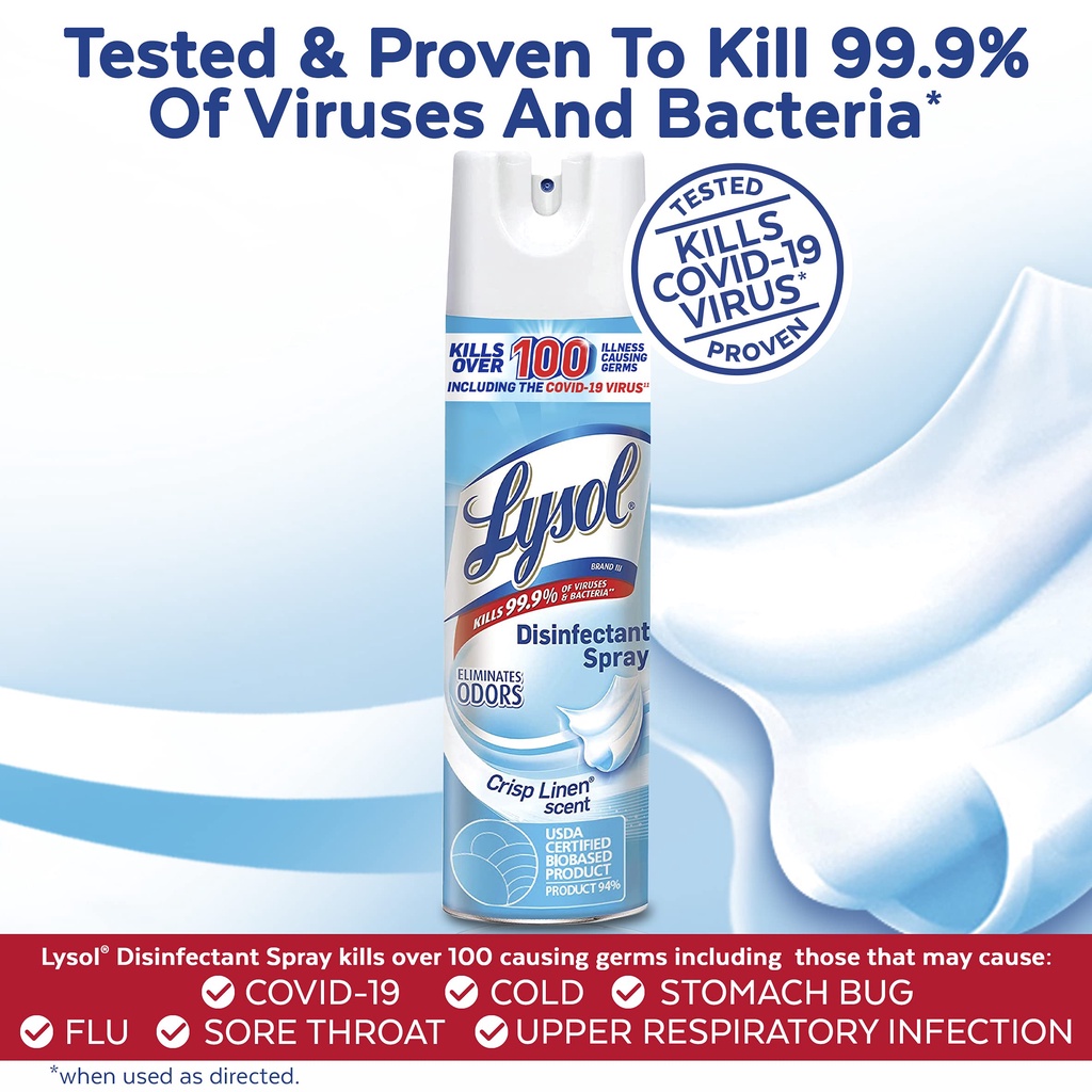 [HÀNG MỸ] Bình Xịt diệt khuẩn Lysol Disinfectant Spray 538GR (Mẫu mới có nắp) 🇺🇸🇺🇸🇺🇸