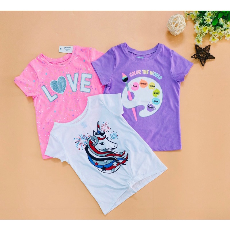 [Size 4T] Áo thun cho bé gái 13-17kg thun cotton xuất dư Garanimals - 4T AGG AGS AGP