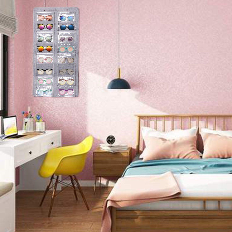 Túi Đựng Mắt Kính 16 Ngăn Treo Tường Tiện Lợi