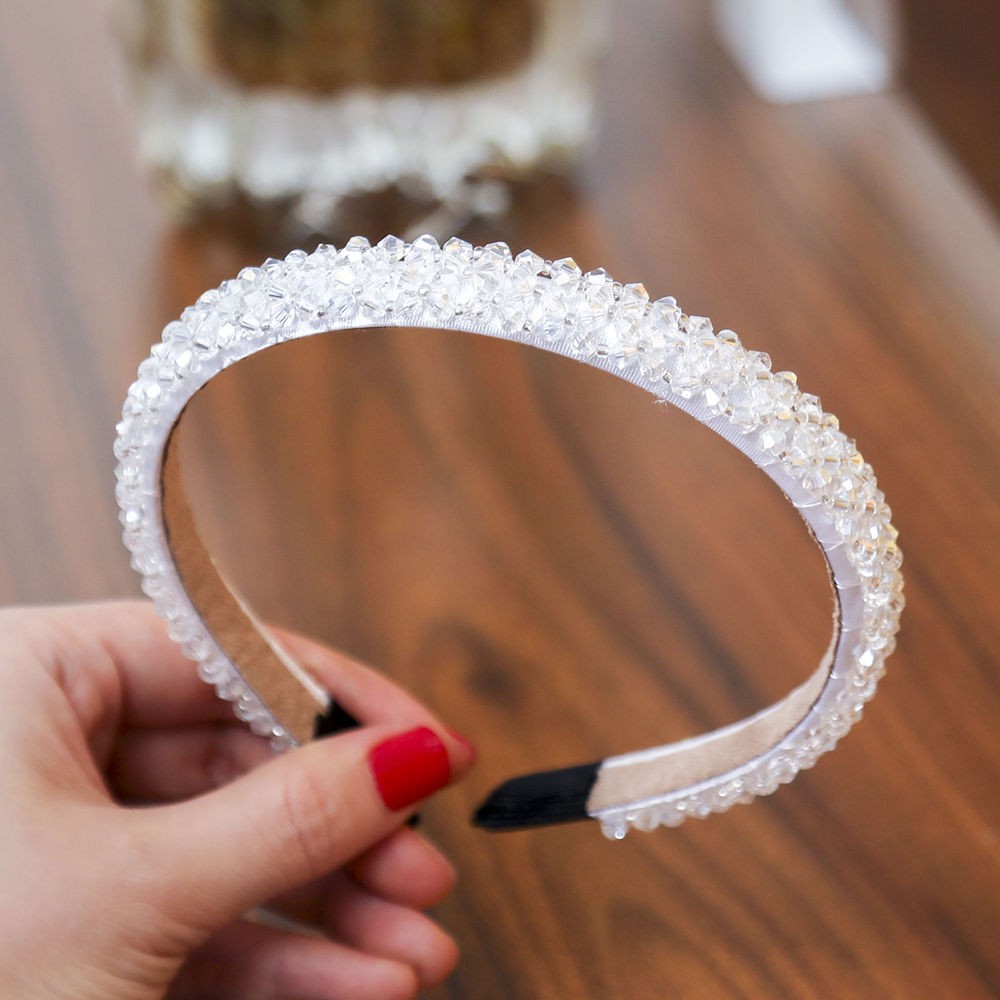 Băng đô cài tóc đính đá nhiều màu tùy chọn cho nữ