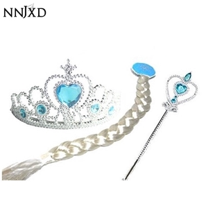 Set 3 Món Gồm Vương Miện Kèm Phụ Kiện Hóa Trang Công Chúa Elsa Cho Bé Gái NNJXD