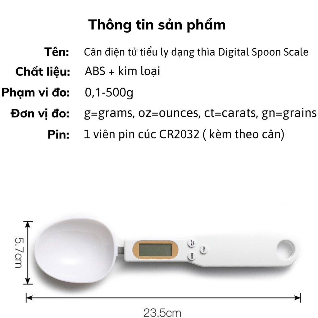 Thìa Cân, Thìa Đong Định Lượng Tiểu Ly