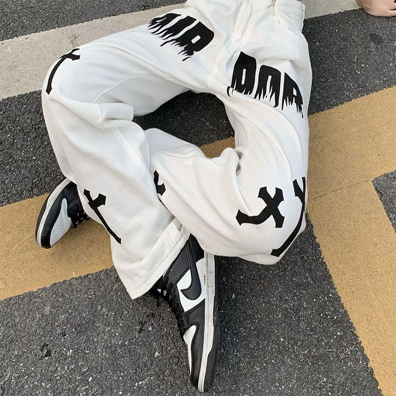 Jiashucheng Quần Jeans Nữ In Chữ Thời Trang Năng Động