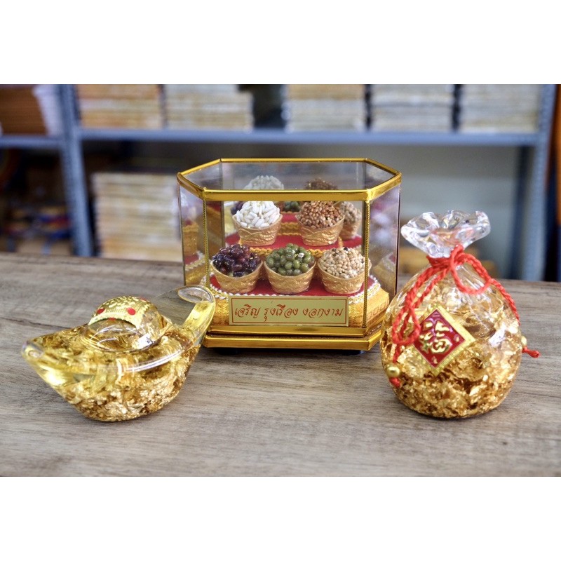 COMBO TÀI LỘC PHONG THUỶ: TÚI TÀI LỘC - THỎI VÀNG PHONG THUỶ - HỘP NGŨ CỐC | BigBuy360 - bigbuy360.vn