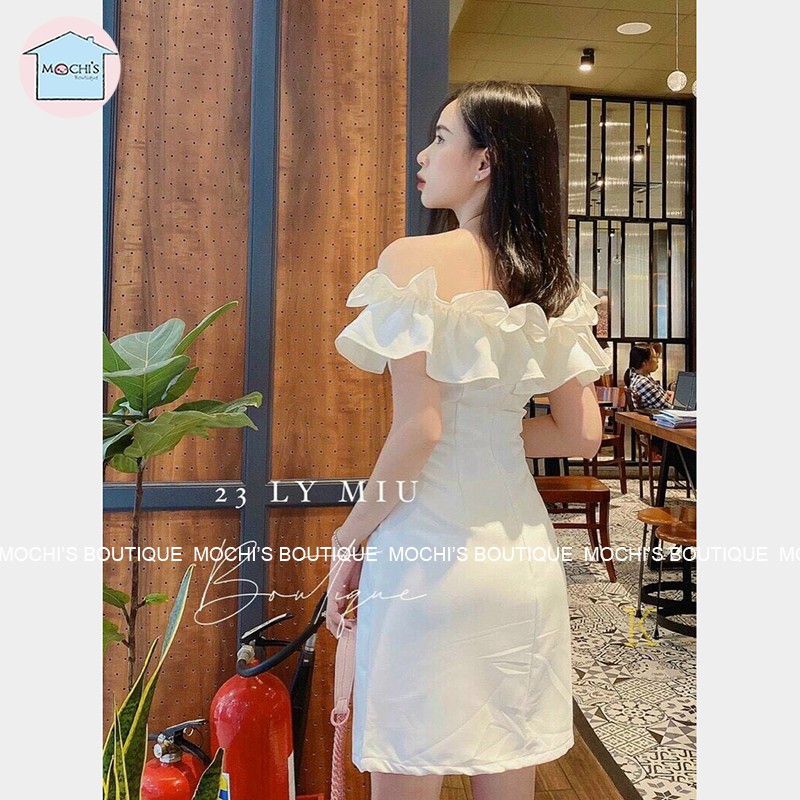 Váy đầm nữ trễ vai đẹp bèo vai, mẫu váy trắng nữ nhẹ nhàng tiểu thư mặc được 2 kiểu - m050 | BigBuy360 - bigbuy360.vn