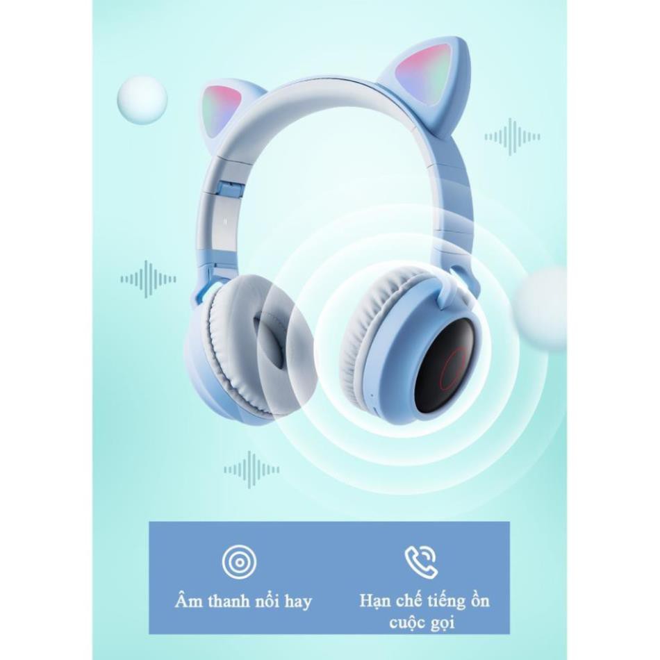 Tai Nghe Mèo Bluetooth, Headphone Tai Mèo Dễ Thương Có Mic,Âm Bass Mạnh Mẽ Và Dung Lượng Pin Khủng 400mAh BH 12 Tháng | BigBuy360 - bigbuy360.vn