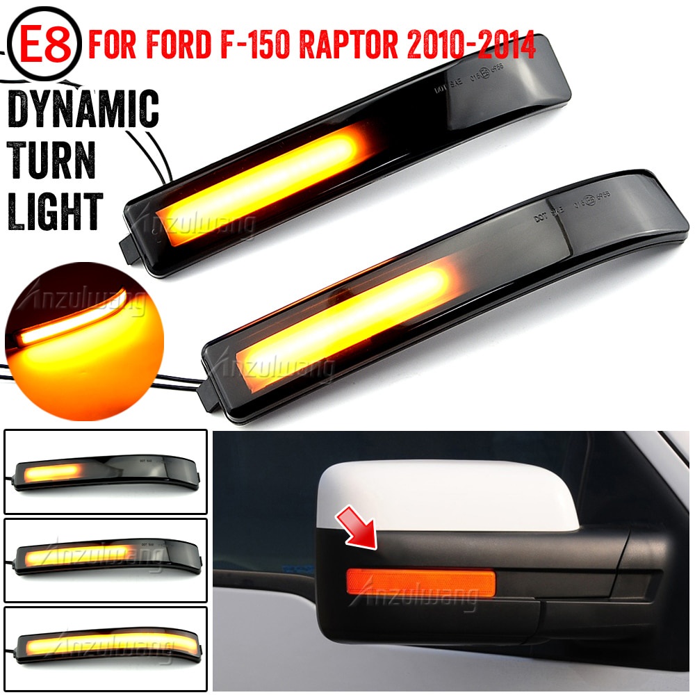 Đèn Led Gắn Gương Chiếu Hậu Màu Hổ Phách Oem Cho 2009-14 Ford F150 & 2010-14 Svt Raptor