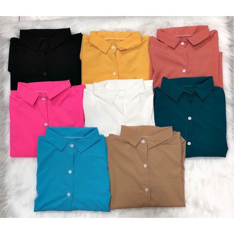 Áo sơ mi phôm rộng Full màu vải Kate mịn đẹp ❤