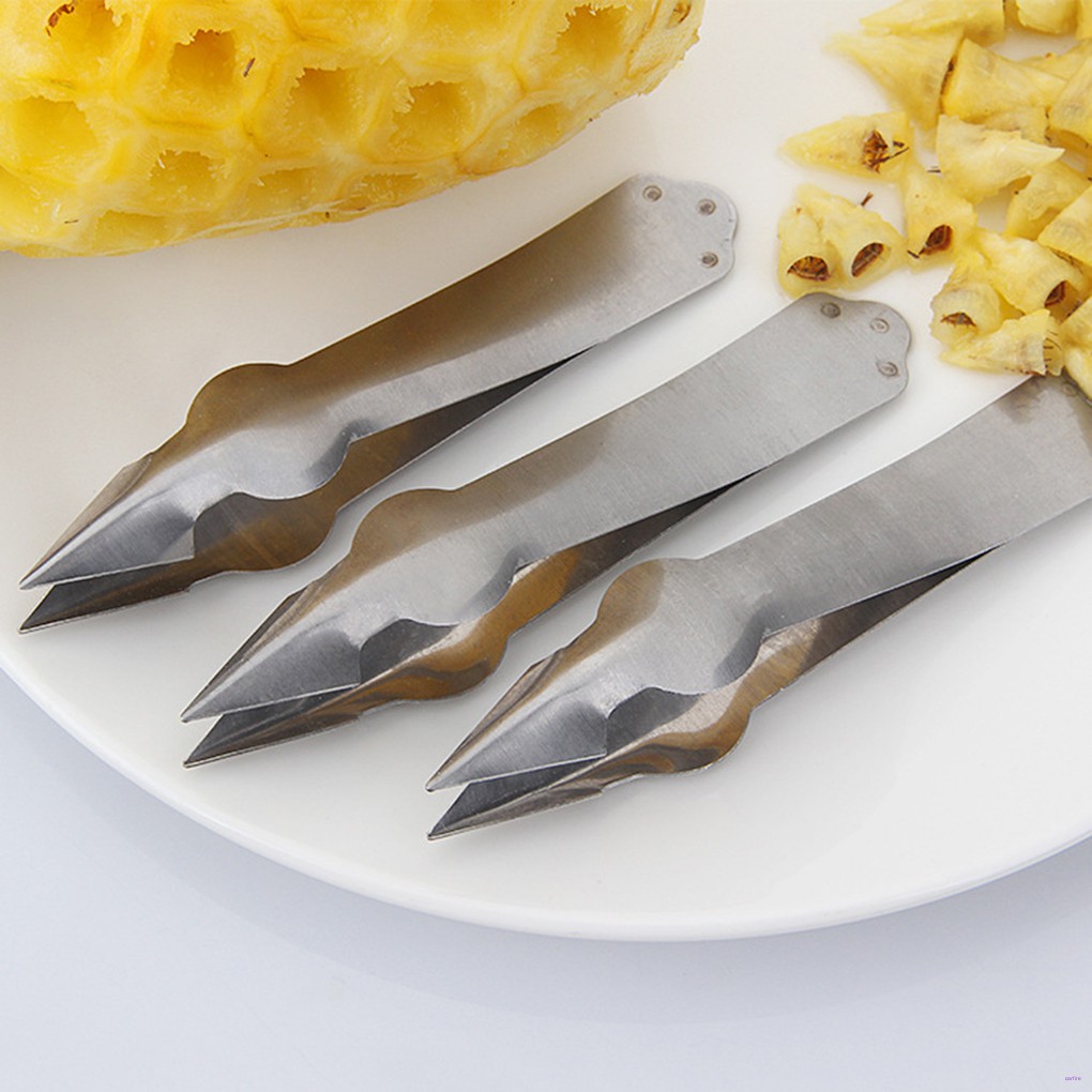 2pcs Pineapple Eye Seed Remover Stainless Steel Pineapple Eye Peeler Kitchen Utensil Tools