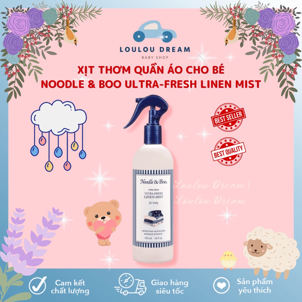 Xịt thơm quần áo cho bé Noodle Boo nội địa USA (473ml) [AIR - CHÍNH HÃNG MỸ]