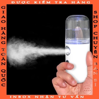 Máy phun sương nano xông hơi mặt mini kèm dây cáp, quạt hơi nước