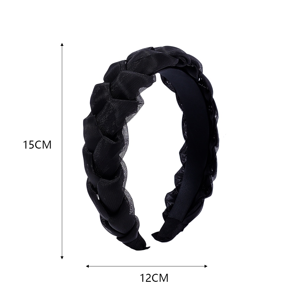 Băng Đô Cài Tóc Vải Satin Lưới Màu Trơn Không Trượt Phong Cách Vintage Cho Nữ