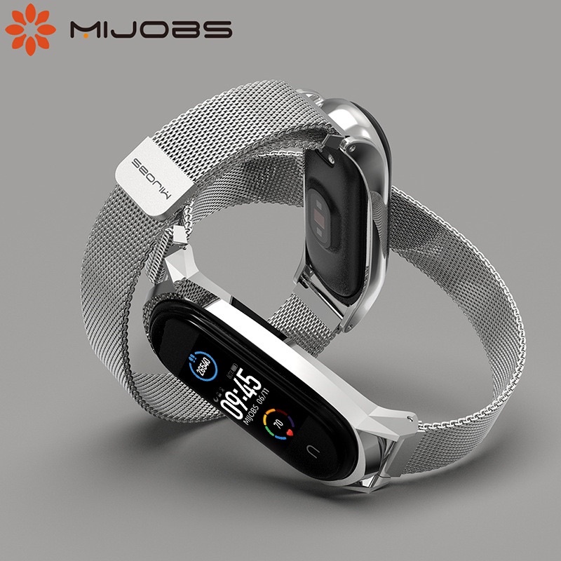 DÂY MIBAND 8_Dây đeo Miband 5/6/7/8 Milanese viền nhọn